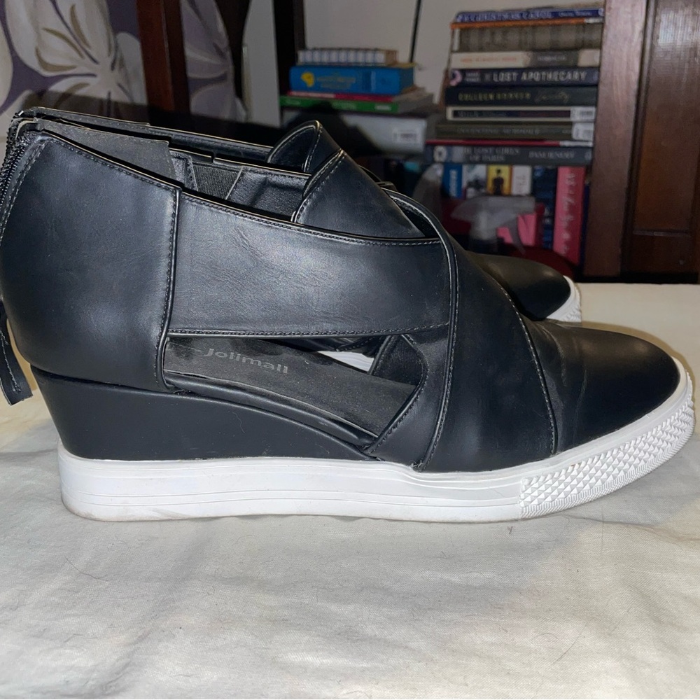 Jolimall open platform sneakers.